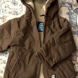 Berne Sherpa Lined Hooded Jacket Brown Toddler 12-18M Workwear Coat